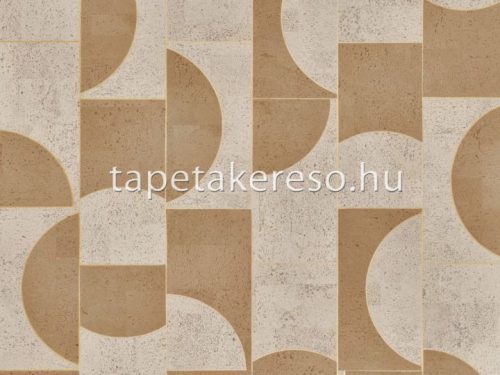 Omexco Casca parafa, vlies anyagú barna, beige, arany színű geometriai natural tapéta