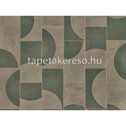  Omexco Casca parafa, vlies anyagú zöld, keki, arany színű geometriai natural tapéta
