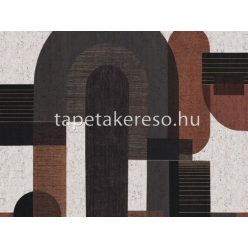   Omexco Casca parafa, vlies anyagú beige, terrakotta, lila, fekete, okker, arany színű geometriai natural poszter