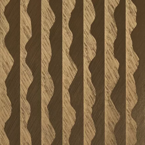 Casamance Ecrin, vlies, vinyl anyagú, arany, fémes színű, 3d, vonalas, hullámos, Modern tapéta