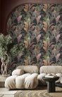Cristiana Masi Botany House vlies anyagú, fekete, szürke, zöld, mályva, barna színű, leveles, Modern tapéta