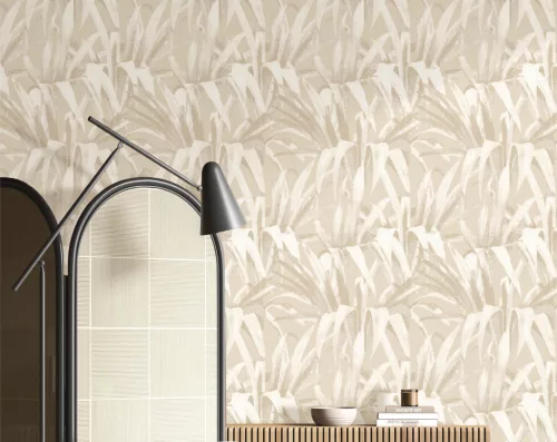 Cristiana Masi Botany House vlies anyagú, beige színű, leveles, Modern tapéta