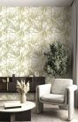 Cristiana Masi Botany House vlies anyagú, zöld, fehér színű, leveles, Modern tapéta