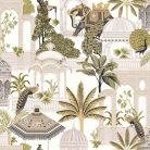 Cristiana Masi Botany House vlies anyagú, fehér, barna, zöld színű, keleti motívumos, Modern tapéta