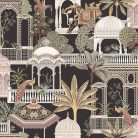 Cristiana Masi Botany House vlies anyagú, fekete, fehér, barna, zöld színű, keleti motívumos, Modern tapéta