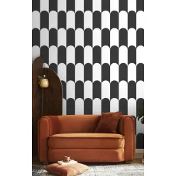   Cristiana Masi Botany House vlies anyagú, fekete, fehér színű, geometriai, Modern tapéta
