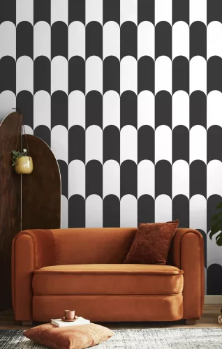 Cristiana Masi Botany House vlies anyagú, fekete, fehér színű, geometriai, Modern tapéta