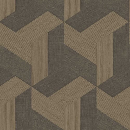 Cristiana Masi Sintesi vinyl, vlies anyagú, barna, szürke színű, geometriai, Modern tapéta