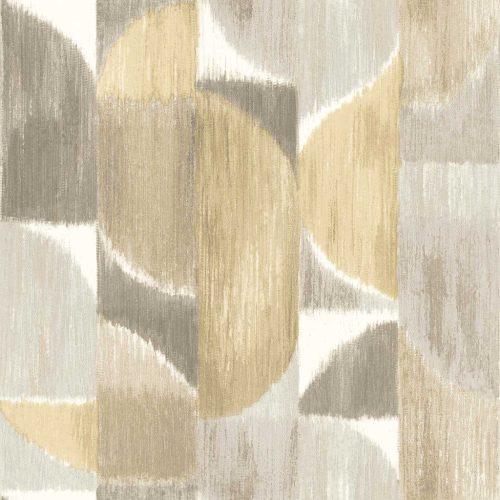 Cristiana Masi Sintesi vinyl, vlies anyagú, arany, barna, fehér, szürke színű, geometriai, Modern tapéta