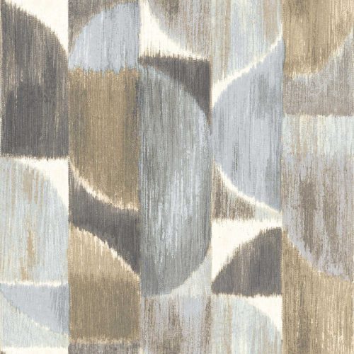 Cristiana Masi Sintesi vinyl, vlies anyagú, fehér, kék, barna színű, geometriai, Modern tapéta