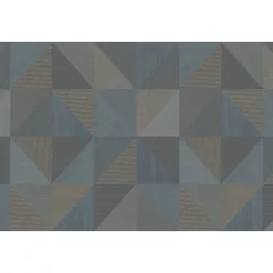   Cristiana Masi, Vitalis, vlies, vinyl anyagú, kék, barna, szürke, csillámos színű, geometriai, Modern tapéta