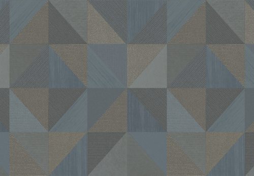Cristiana Masi, Vitalis, vlies, vinyl anyagú, kék, barna, szürke, csillámos színű, geometriai, Modern tapéta