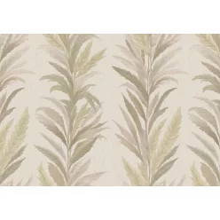   Cristiana Masi Ornamenta vlies, vinyl anyagú, beige, zöld színű, leveles, Klasszikus tapéta