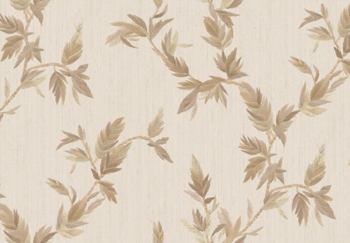 Cristiana Masi Ornamenta vlies, vinyl anyagú, beige, barna, arany színű, ágas, leveles, Klasszikus tapéta