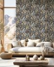 Emiliana Parati DB Style Voyage Panels növényi szálak anyagú, barna, kék, arany színű, leveles, Modern poszter