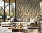 Emiliana Parati DB Style Voyage Panels vlies anyagú, arany, szürke színű, tollas, Modern poszter