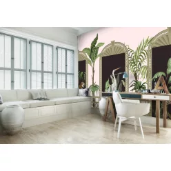   WallVision Consalnet Poszter modern beige, zöld, rózsaszín, fehér, fekete, narancssárgaszínű, vlies növényes, állatos
