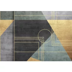   WallVision Consalnet Poszter modern arany, fekete, zöld, szürkeszínű, vlies geometriai