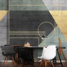 WallVision Consalnet Poszter modern arany, fekete, zöld, szürkeszínű, vlies geometriai