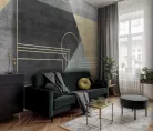 WallVision Consalnet Poszter modern arany, fekete, zöld, szürkeszínű, vlies geometriai