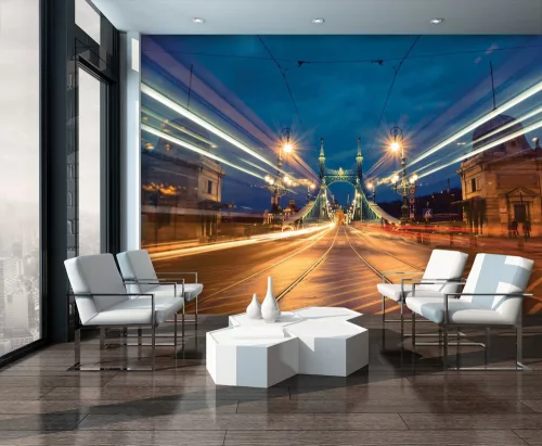 WallVision Consalnet Poszter modern kék, zöld, sárgaszínű, vlies város