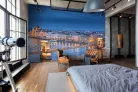 WallVision Consalnet Poszter modern kék, sárga, fehérszínű, vlies város