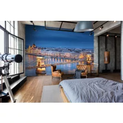   WallVision Consalnet Poszter modern kék, sárga, fehérszínű, vlies város