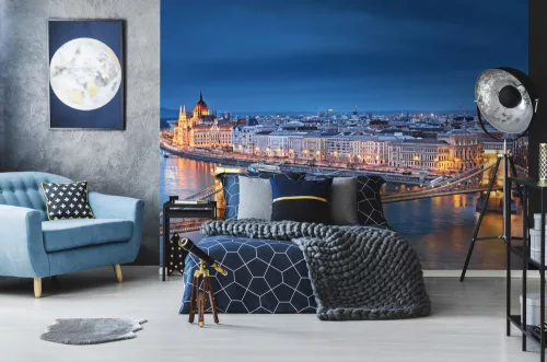 WallVision Consalnet Poszter modern kék, sárga, fehérszínű, vlies város