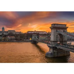   WallVision Consalnet Poszter modern narancssárga, kék, homokszínű, vlies város