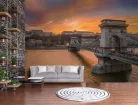 WallVision Consalnet Poszter modern narancssárga, kék, homokszínű, vlies város