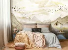 WallVision Consalnet Poszter modern barna, fekete, beige, sárgaszínű, vlies hegyvidék