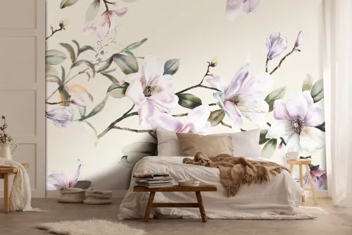 WallVision Consalnet Poszter vintage zöld, rózsaszín, beige, fehérszínű, vlies növényes, virágos