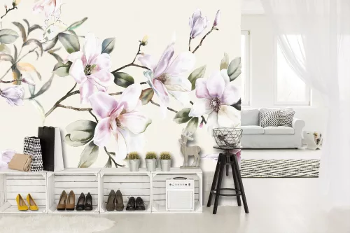 WallVision Consalnet Poszter vintage zöld, rózsaszín, beige, fehérszínű, vlies növényes, virágos