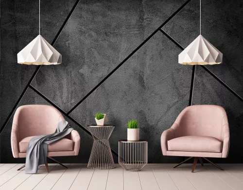 WallVision Consalnet Poszter modern szürke, feketeszínű, vlies geometriai