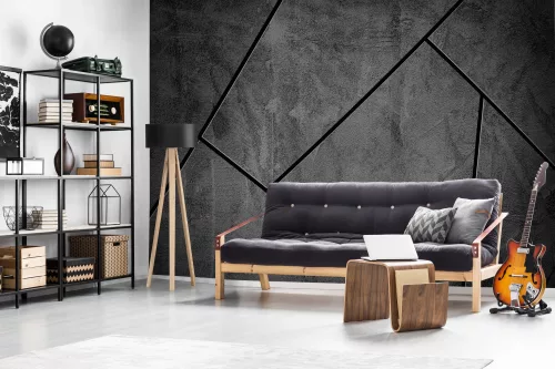 WallVision Consalnet Poszter modern szürke, feketeszínű, vlies geometriai