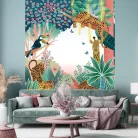 WallVision Consalnet Poszter gyerek zöld, fehér, kék, terrakotta, barnaszínű, vlies állatos, növényes