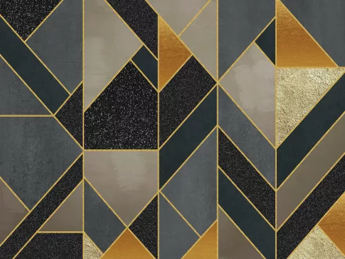 WallVision Consalnet Poszter modern arany, szürke, fekete, narancssárgaszínű, vlies geometriai