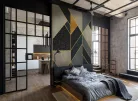 WallVision Consalnet Poszter modern arany, szürke, fekete, narancssárgaszínű, vlies geometriai