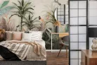 WallVision Consalnet Poszter modern beige, zöld, lila, barnaszínű, vlies növényes, madaras