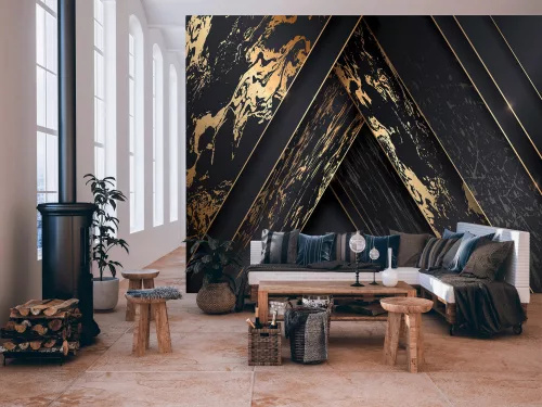 WallVision Consalnet Poszter modern fekete, aranyszínű, vlies geometriai