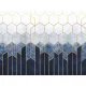 WallVision Consalnet Poszter modern arany, kék, fehérszínű, vlies geometriai, sejtminta