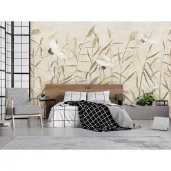   WallVision Consalnet Poszter modern beige, zöld, fehérszínű, vlies növényes, madaras