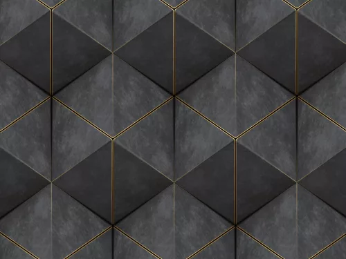 WallVision Consalnet Poszter modern szürke, aranyszínű, vlies geometriai, 3d