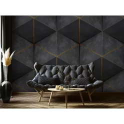   WallVision Consalnet Poszter modern szürke, aranyszínű, vlies geometriai, 3d