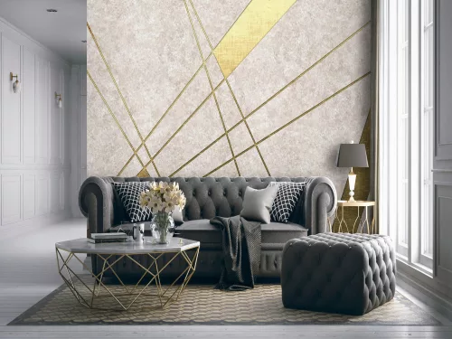 WallVision Consalnet Poszter modern arany, homokszínű, vlies geometriai