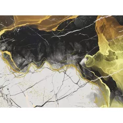   WallVision Consalnet Poszter modern fekete, arany, narancssárga, fehérszínű, vlies márvány