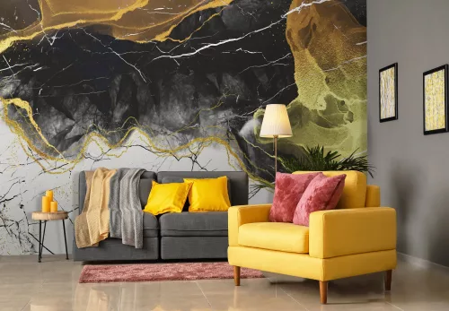 WallVision Consalnet Poszter modern fekete, arany, narancssárga, fehérszínű, vlies márvány