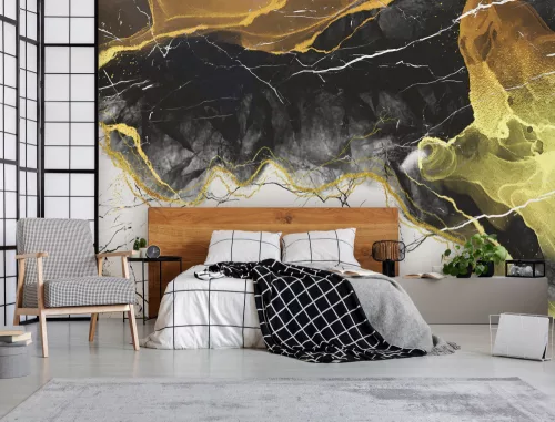 WallVision Consalnet Poszter modern fekete, arany, narancssárga, fehérszínű, vlies márvány