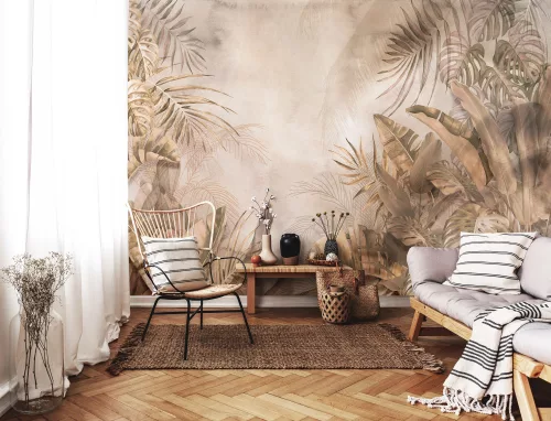 WallVision Consalnet Poszter modern barna, beige, zöldszínű, vlies leveles