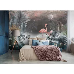   WallVision Consalnet Poszter modern rózsaszín, zöld, kék, barna, szürke, fehérszínű, vlies növényes, madaras